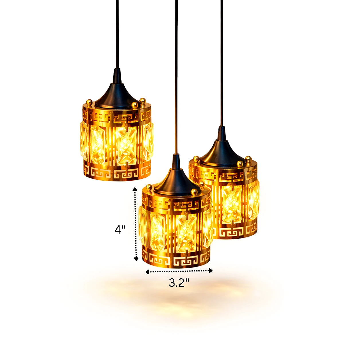 Luxury ceiling light featuring warm LED glow and gold finish