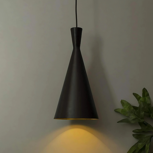 Black Cone Ceiling Lamp - Sleek Modern Lighting Fixture (1 Piece)