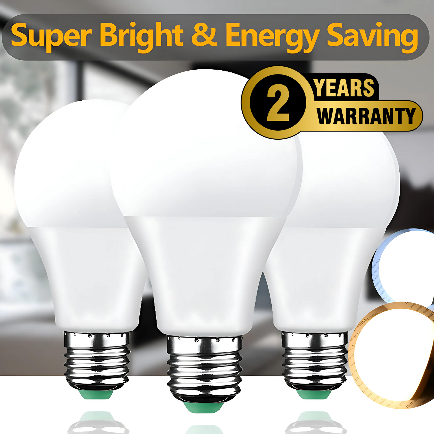 Energy-Efficient LED Bulb with 2-Year Warranty - Bright, Long-Lasting Lighting Solution