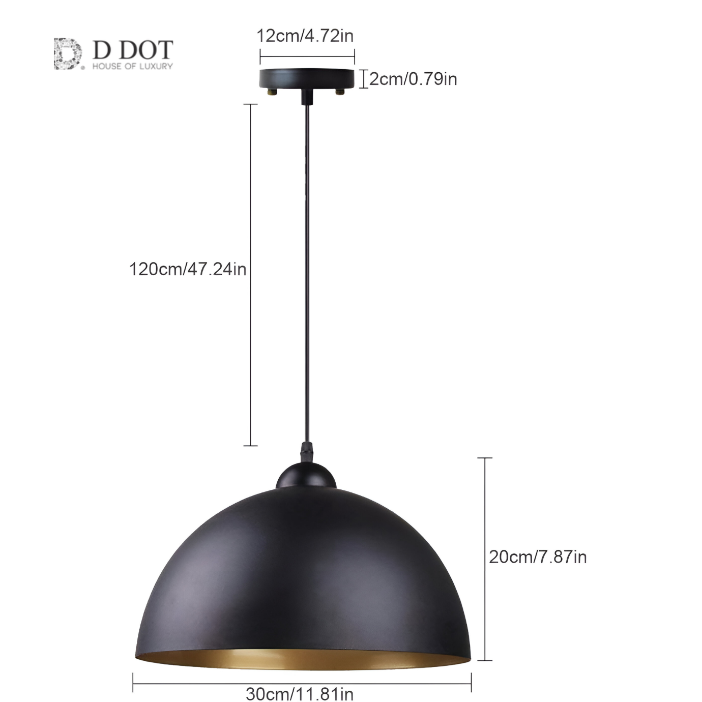 Black Pendant Light Shade for Modern Interiors