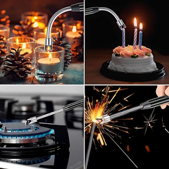 Electric Lighter Arc Windproof Flameless with 360° Flexible Neck & LED Power Display