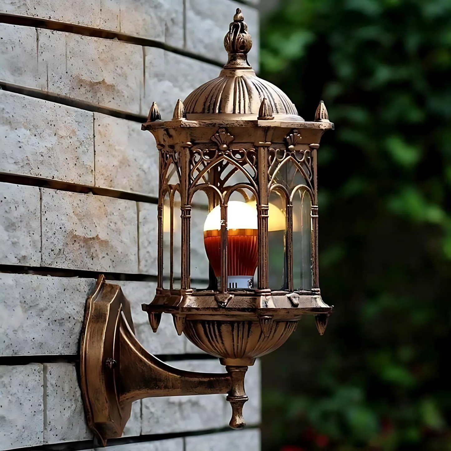 Antique Outdoor Wall Lantern Light - Waterproof, Rust-Resistant for Patios & Entryways