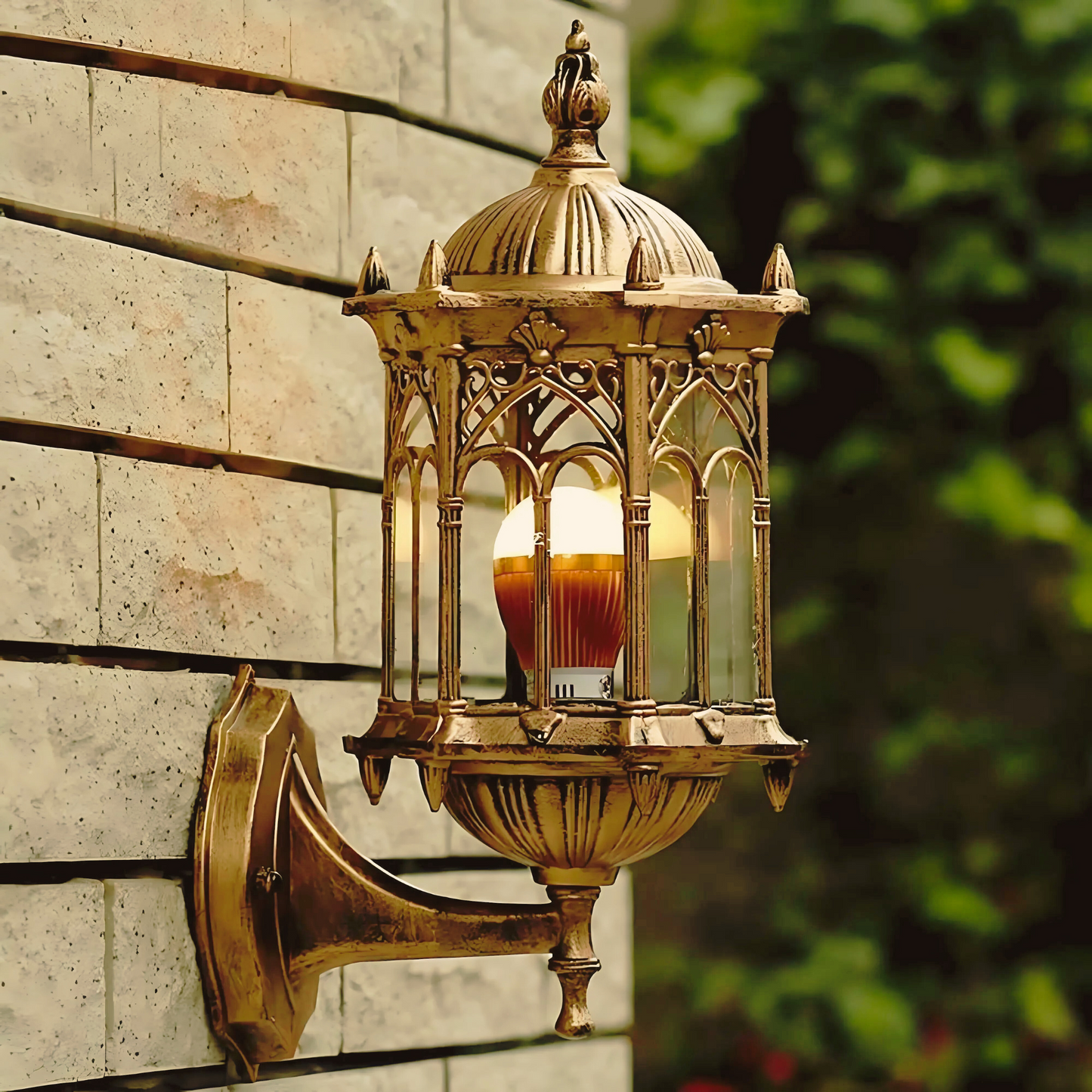 Antique Outdoor Wall Lantern Light - Waterproof, Rust-Resistant for Patios & Entryways