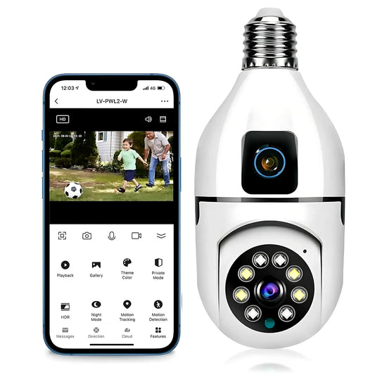 Smart dual-lens WiFi PTZ indoor camera with remote app control
