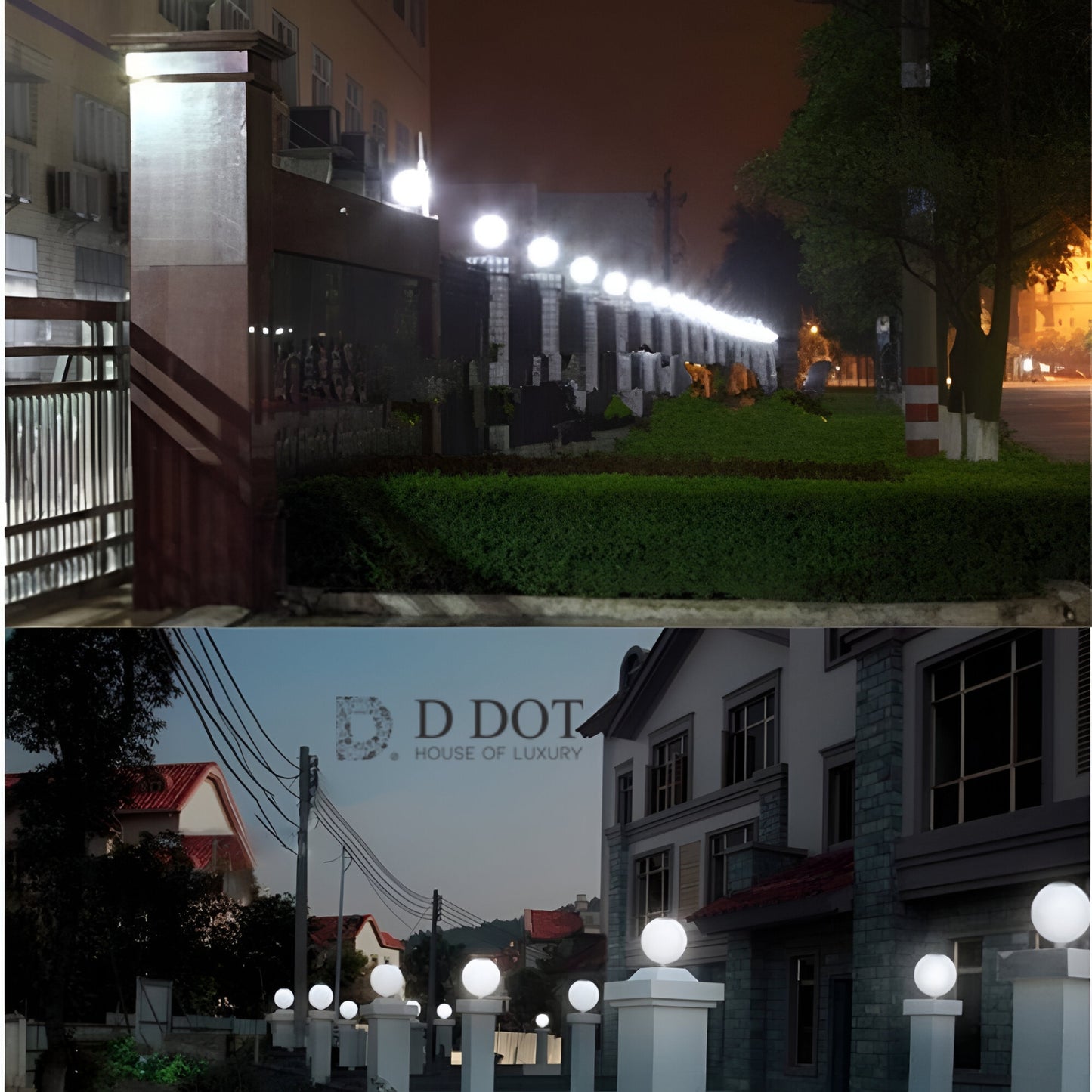 "Illumination Sphere Outdoor Wall Lamp Post Light - Modern Outdoor Lighting Fixture"