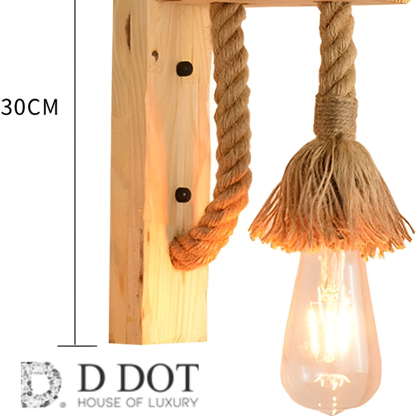 Enhance Your Space with Vintage Industrial Wooden Hemp Rope Wall Lights - Perfect for Indoor & Restaurant Lighting