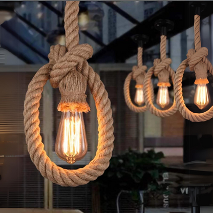 Pendant Holder Jute Rope Electric Wire Lamp