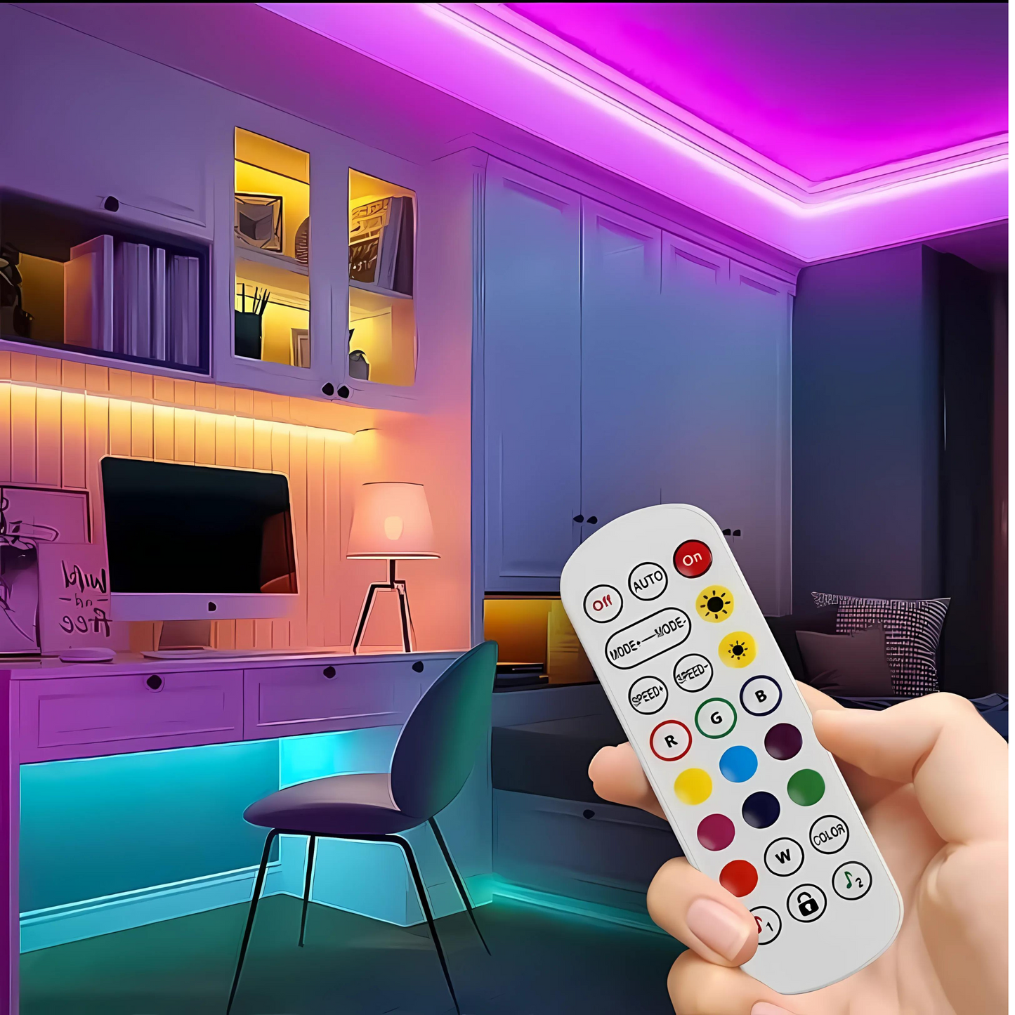 Smart LED Strip Lights – Voice Control, Waterproof, App Compaible