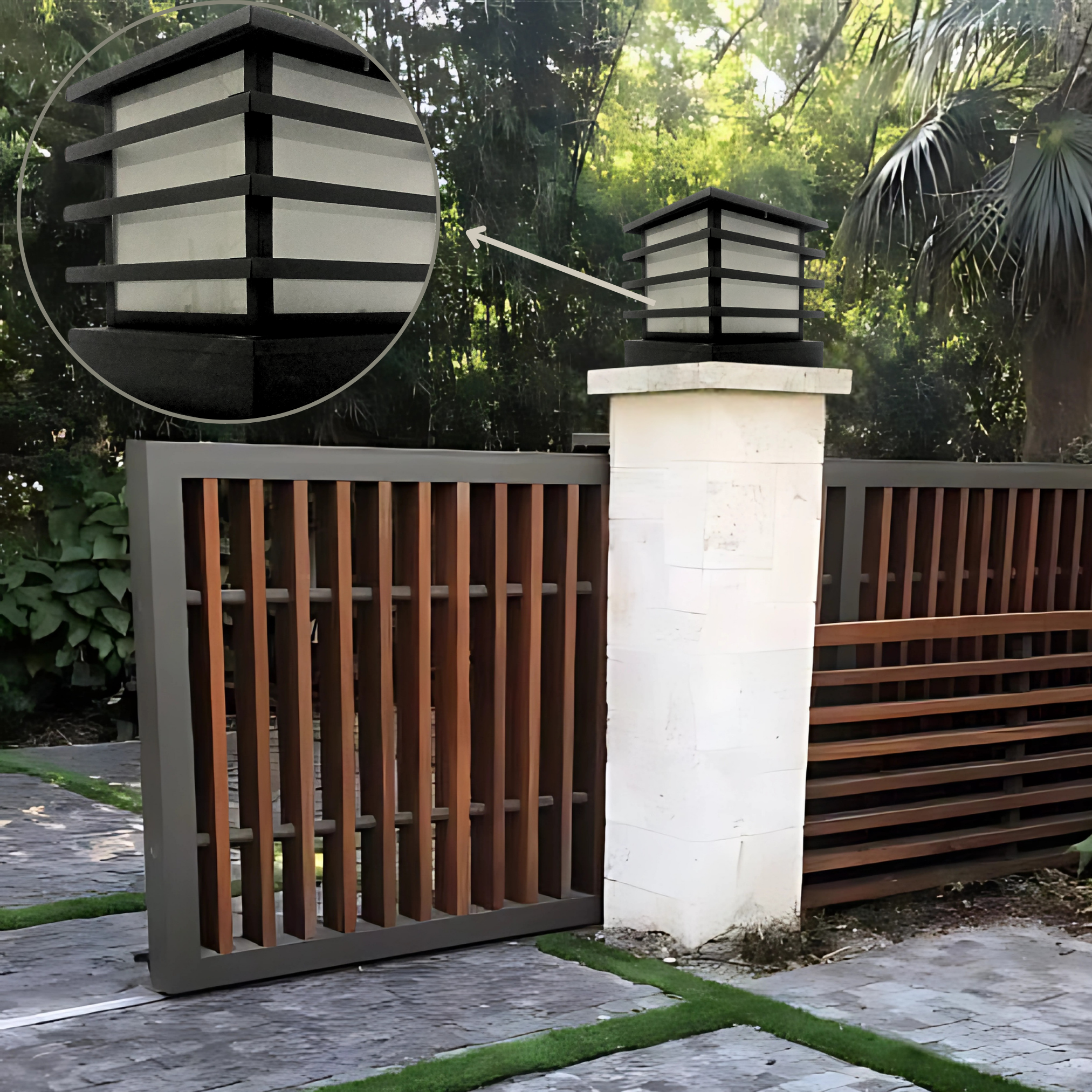 Square Pillar Lights Outdoor, IP65 Waterproof Outdoor Fence Column
