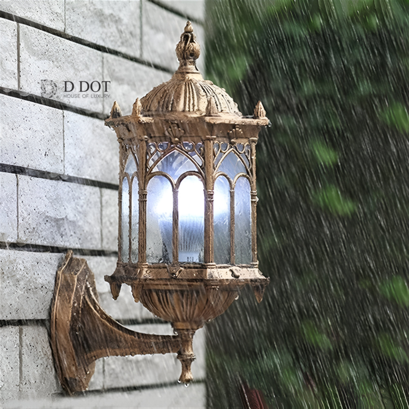 Antique Outdoor Wall Lantern Light - Waterproof, Rust-Resistant for Patios & Entryways