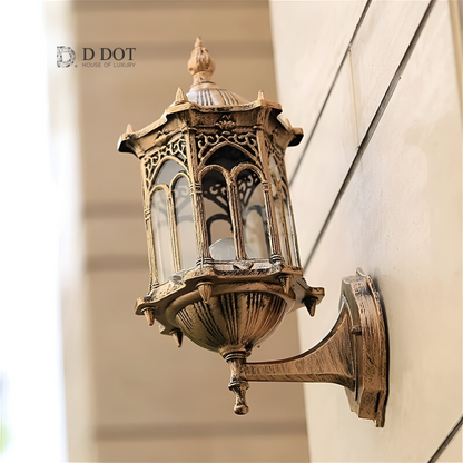 Antique Outdoor Wall Lantern Light - Waterproof, Rust-Resistant for Patios & Entryways