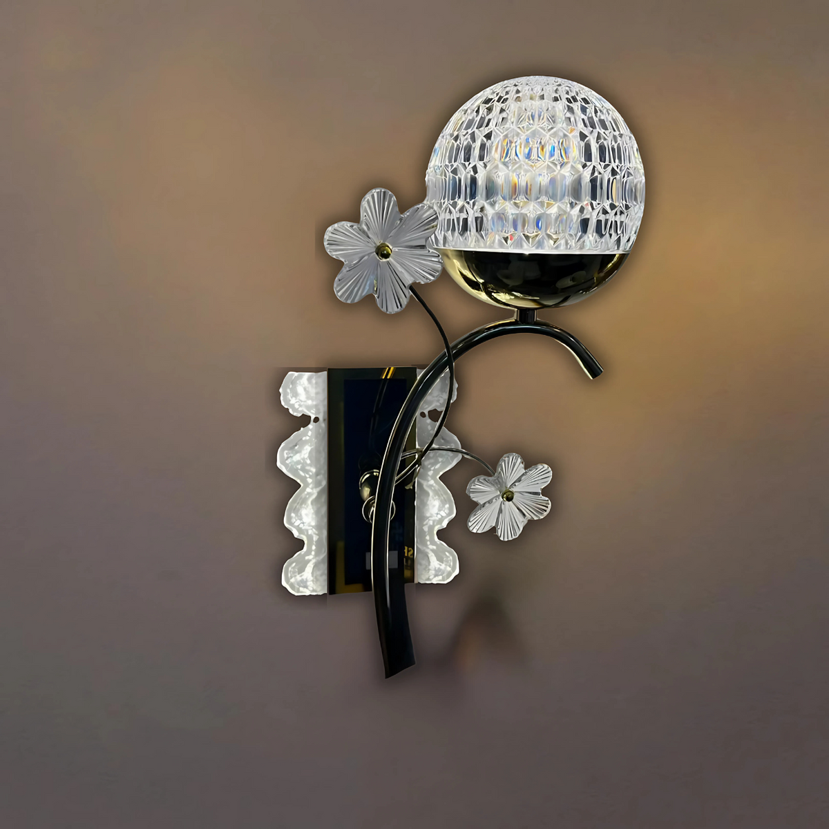3-Color Gold Wall Sconce Dome Design Wall Lamp