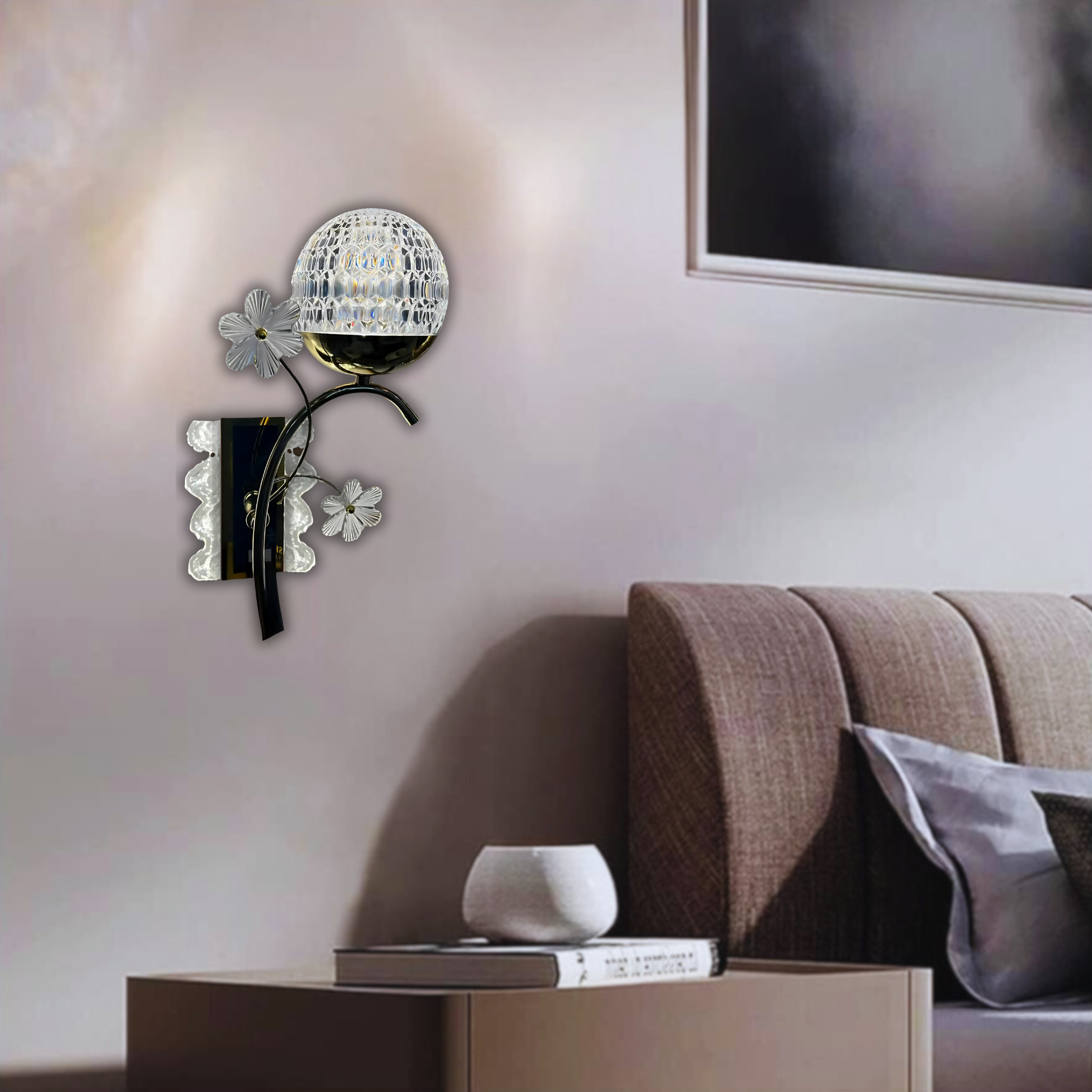 3-Color Gold Wall Sconce Dome Design Wall Lamp