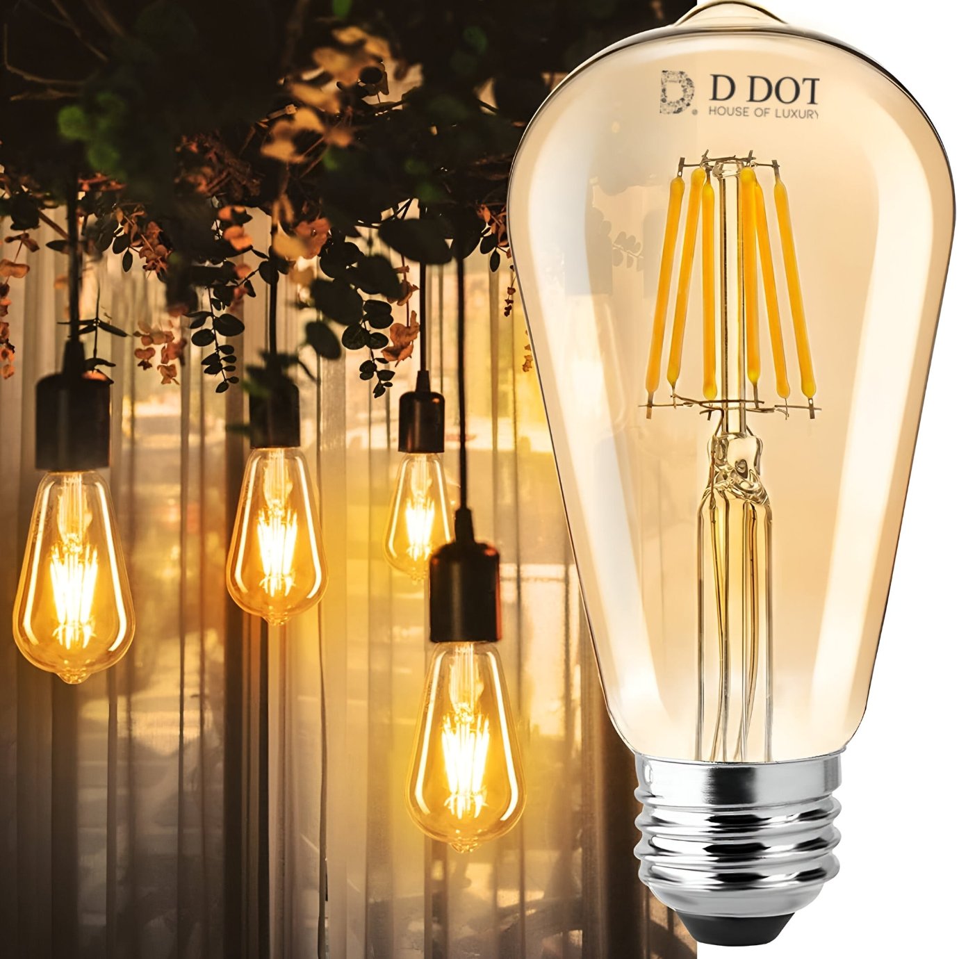 Retro Edison LED Filament Glass Bulb 4W - Vintage Style, Energy-Effici ...