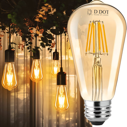 "Retro Edison LED Filament Glass Bulb 4W - Vintage Style Energy-Efficient Lighting"